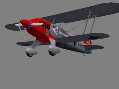 heinkel-he-51-1932 luftwaffe biplane 3D model