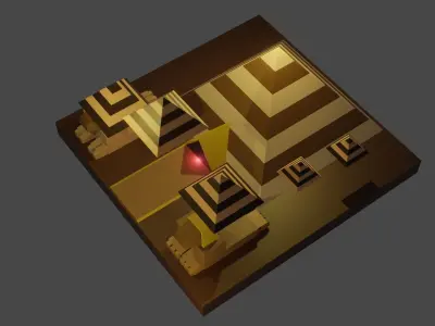 Future low poly floating pyramid Free low-poly 3D model