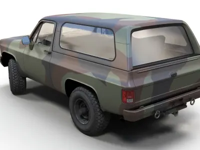 USA military offroad vehicle Low-poly 3D model