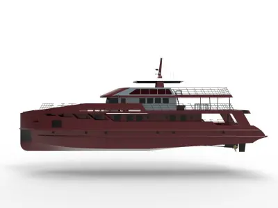 red yacht 3D model