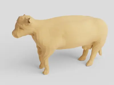 Geometric Cow Low-poly 3D model