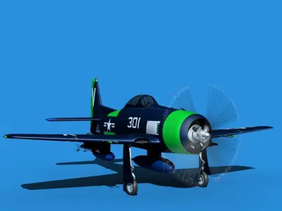 Grumman F8F-2 Bearcat V14 3D model