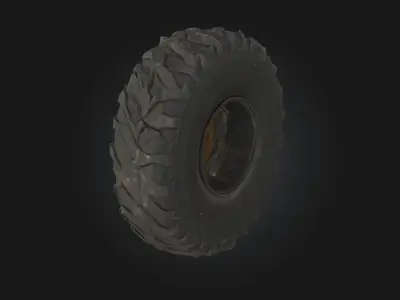 Rugged Wheel  Heavy-Duty Tire Model for Off Road 3D model