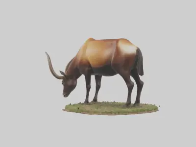 Sable Antelope grazing model Low-poly 3D model