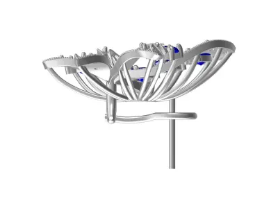 Antique Floral Leaf Earring 3D print model