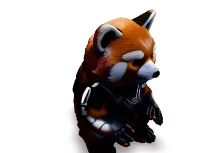 Scifi Armored Red Panda 3D Model Low-poly 3D model