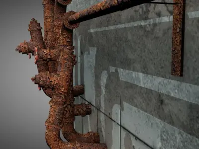 Rusty Plumbing Pipes Low-poly 3D model