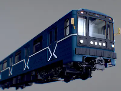 High Poly Metro Train 3D Model WIP 3D model