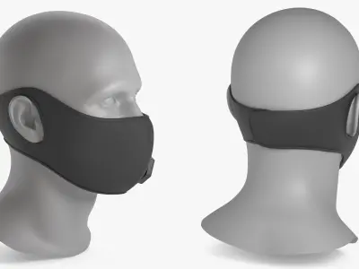  Electronic Air Filtering Respirator Mask on Mannequin Head 