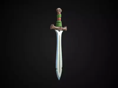 Stylized Hobbit Sword - Brandycleave - Game Ready 3D model