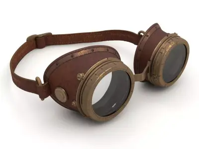 Vintage Steampunk Goggles 3D Model Low-poly 3D model