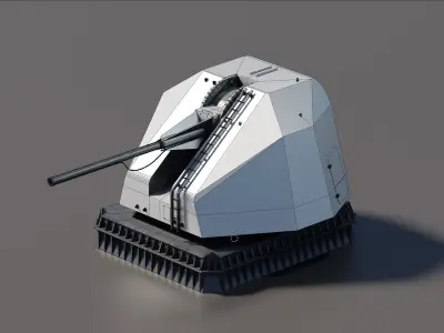 DCN GIAT 100mm naval gun 3D model