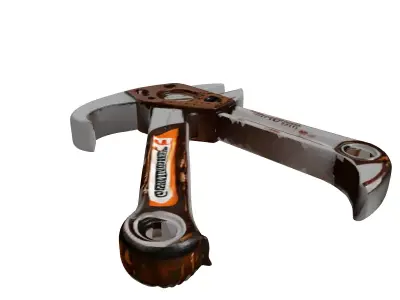 Rustic Industrial Mechanical Wrench 3D model
