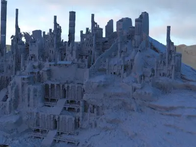 Ancient City For games 3D model  3D model