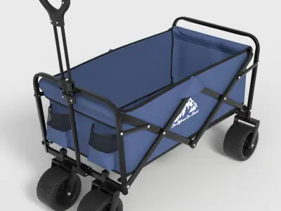FOLDABLE WAGON CART TROLLEY Low-poly 3D model