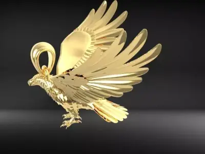American Winged Eagle Pendant 3D print model