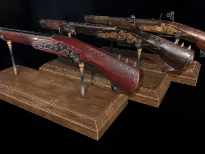 MACEGUN - Flintlock Pistol Low-poly 3D model