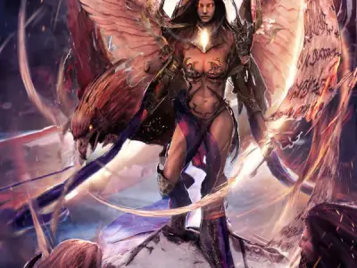 Phoenix Rising women model with phoenix 3D model