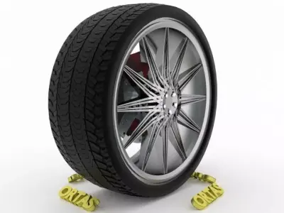 ORTAS CAR WHEEL RIM 123 GAME READY WHEEL RIM TIRE 3D model