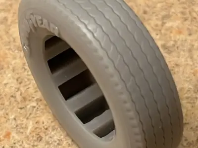 1-25th scale semi truck and trailer tires 22-5 inch 3D print model