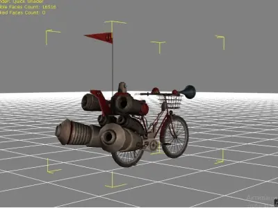 bicycle fbx with rocket Free 3D model