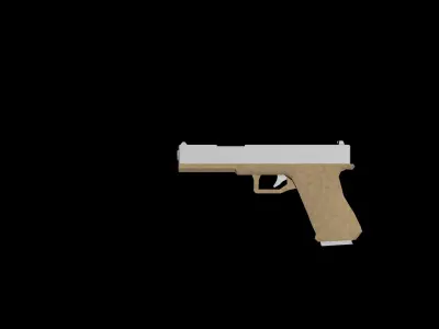 3D pistol model gun Low-poly 3D model