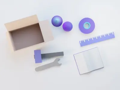 Low Poly Stylised Tools Low-poly 3D model