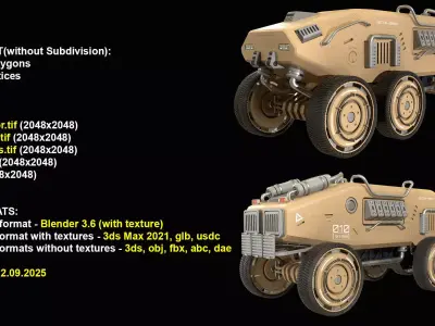 Mars Rover-1-Desert 3D model