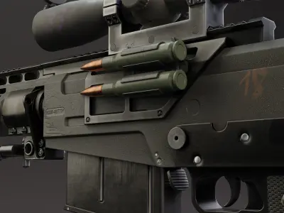 Rifle AS 50 Low-poly 3D model