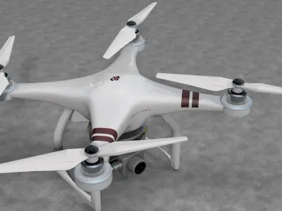 DJI Phantom 3 Drone Low-poly 3D model