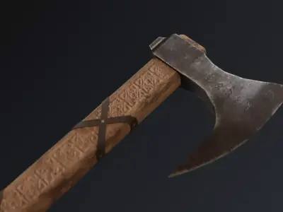 Houaz Viking Axe Low-poly 3D model