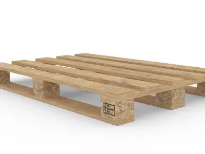 2 non-branded EUR-size pallets Low-poly 3D model