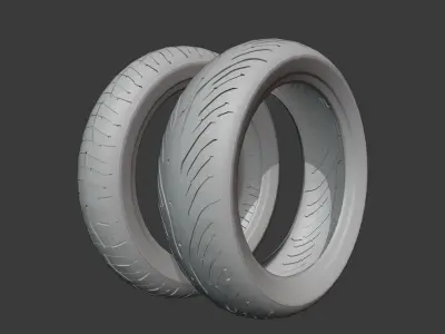 Miche Tire Motorcycle Low-poly 3D model