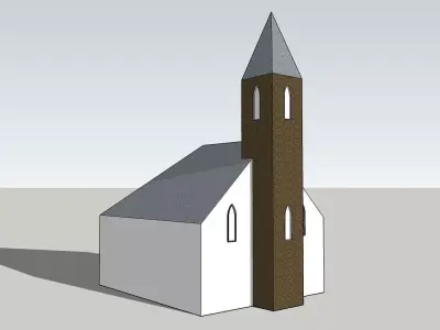 SIMPLE 3D CHURCH Free 3D model