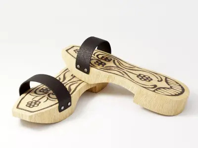 Wooden Clogs 3D model