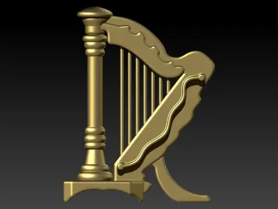 harp pendant 3D print model