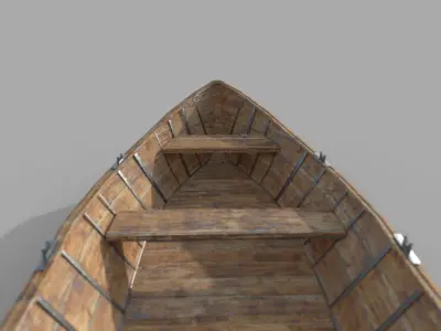 Classic wood Boat Low-poly 3D model