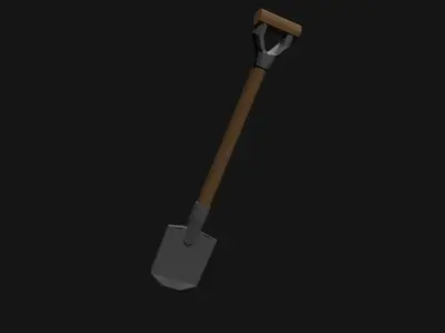 Lowpoly Shovel Low-poly 3D model