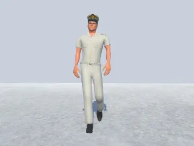 Ship Captain Avatar Rigged  Low-poly 3D model