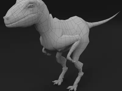 dinosaur velociraptor base mesh 3D model