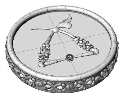 Brooche with armenian letter Tch 3D print model