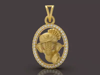Ovel Ganapati Pendant - 0085  3D print model