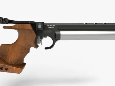 PBR Air Pistol AS-10 Low-poly 3D model