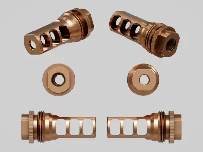 SilencerCo ASR Muzzle Brake Heat Treat Low-poly 3D model