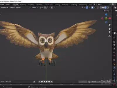 cute owl Low-poly 3D model