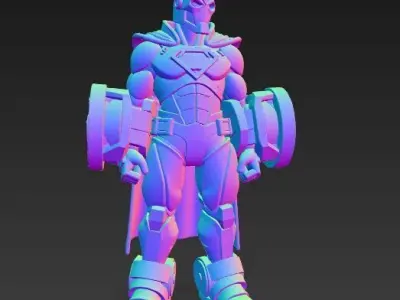 Cyber Hero Armor Retro Sci-Fi 3D Model 3D print model