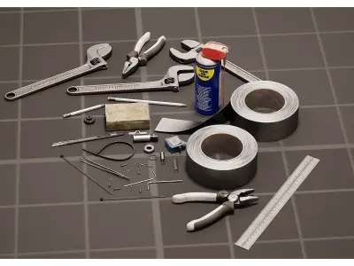 Assorted Workshop Tools and Accessories pack 3D model