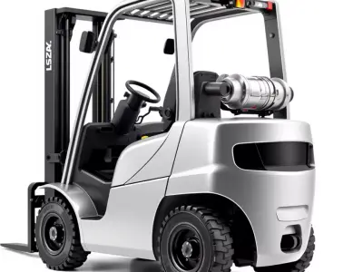 Silver Industrial Forklift model pack Low-poly 3D model