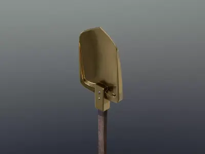 Shovel - Gold Low-poly 3D model