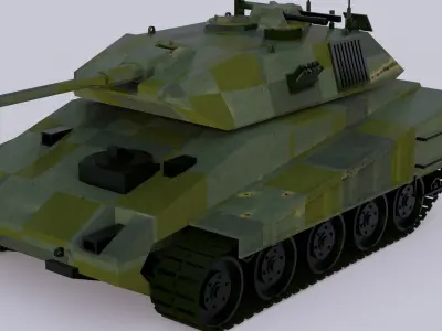 War Cyber Tank Re01 concept blender Free low-poly 3D model